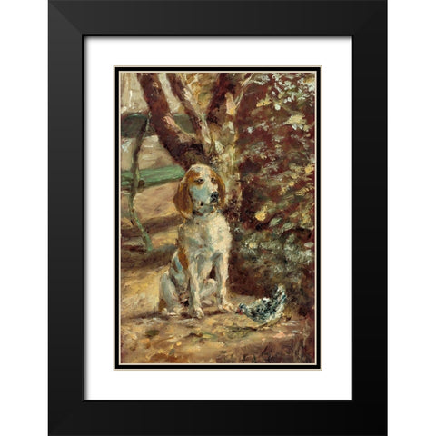 The Artists Dog Fleche Black Modern Wood Framed Art Print with Double Matting by Toulouse-Lautrec, Henri de