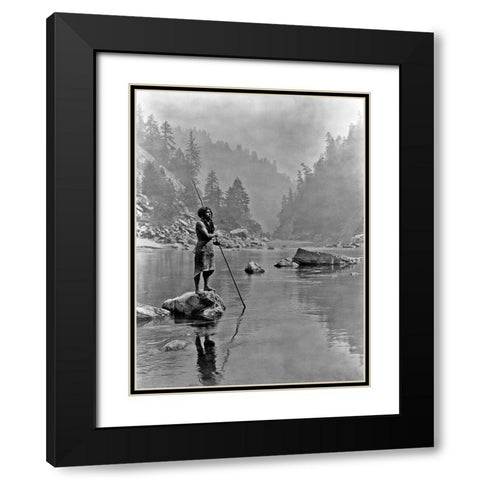 A smoky day at the Sugar Bowl, Hupa Black Modern Wood Framed Art Print with Double Matting by Curtis, Edward