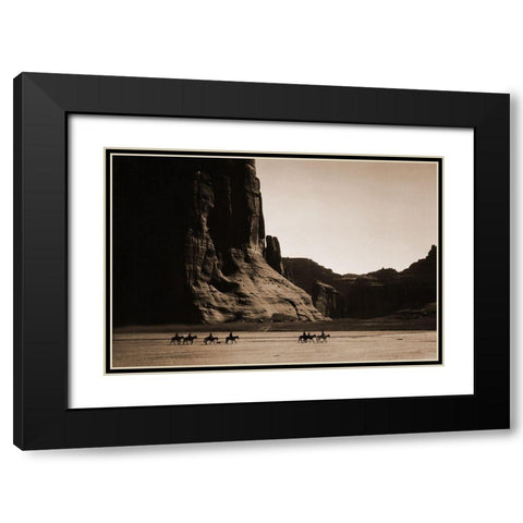 Canyon de Chelly, Navajo Black Modern Wood Framed Art Print with Double Matting by Curtis, Edward