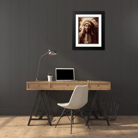 Three Horses, ca. 1905 Black Modern Wood Framed Art Print with Double Matting by Curtis, Edward