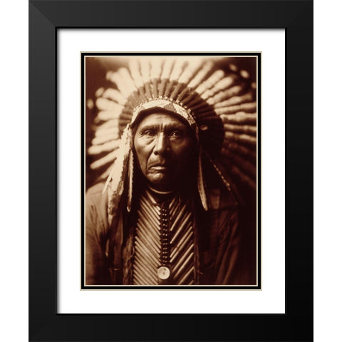 Three Horses, ca. 1905 Black Modern Wood Framed Art Print with Double Matting by Curtis, Edward