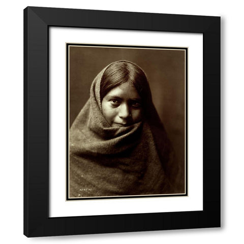 Pakit, Maricopa, 1907 Black Modern Wood Framed Art Print with Double Matting by Curtis, Edward