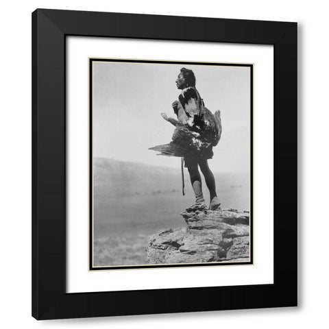 The eagle catcher Black Modern Wood Framed Art Print with Double Matting by Curtis, Edward