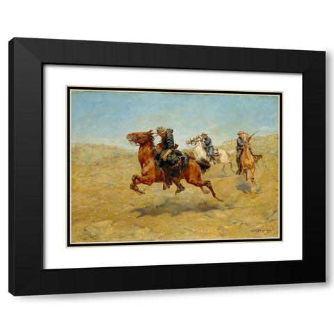 My Bunkie Black Modern Wood Framed Art Print with Double Matting by Schreyvogel, Charles