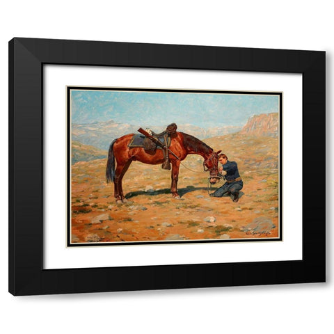 The Last Drop Black Modern Wood Framed Art Print with Double Matting by Schreyvogel, Charles