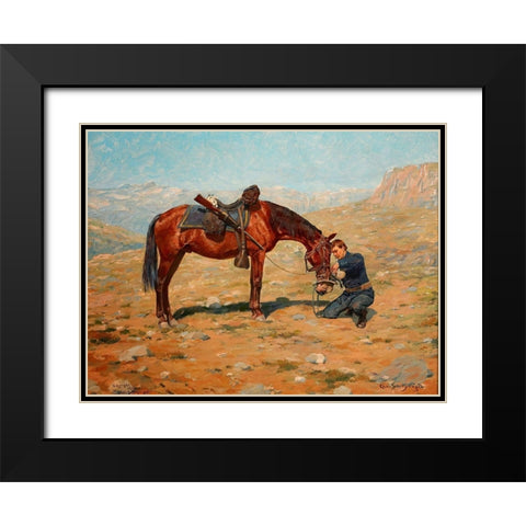 The Last Drop Black Modern Wood Framed Art Print with Double Matting by Schreyvogel, Charles