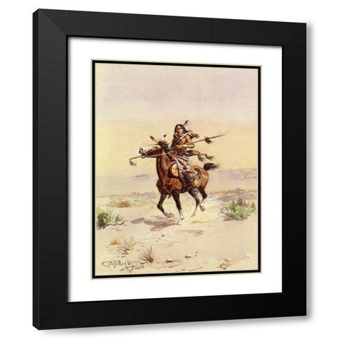 Nobleman of the Plains Black Modern Wood Framed Art Print with Double Matting by Russell, Charles Marion