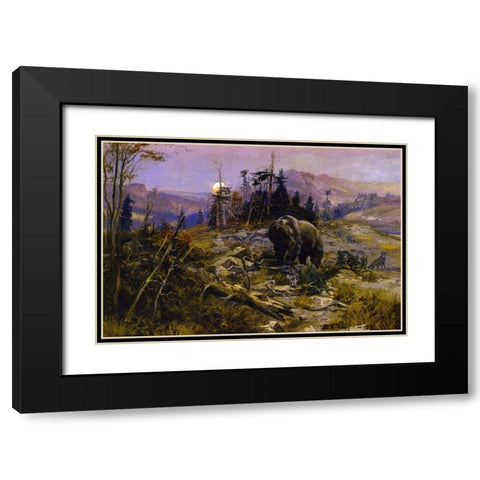 To the Victor Belong the Spoils Black Modern Wood Framed Art Print with Double Matting by Russell, Charles Marion