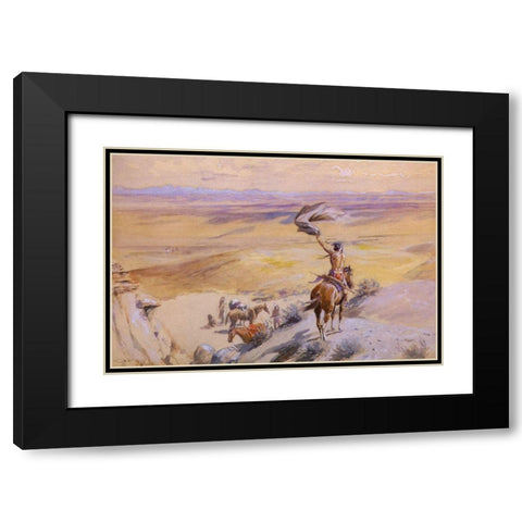 The Signal Black Modern Wood Framed Art Print with Double Matting by Russell, Charles Marion
