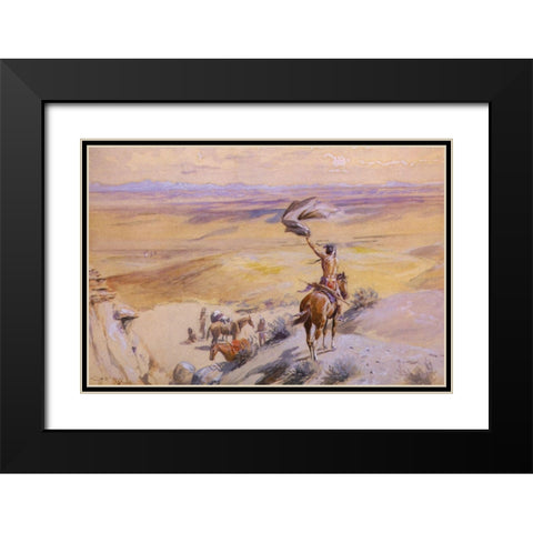 The Signal Black Modern Wood Framed Art Print with Double Matting by Russell, Charles Marion