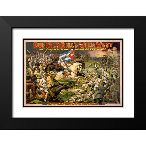 A squad of genuine Cuban insurgents Black Modern Wood Framed Art Print with Double Matting by Buffalo Bills Wild West Show Poster