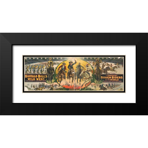 The Show of Shows Black Modern Wood Framed Art Print with Double Matting by Buffalo Bills Wild West Show Poster