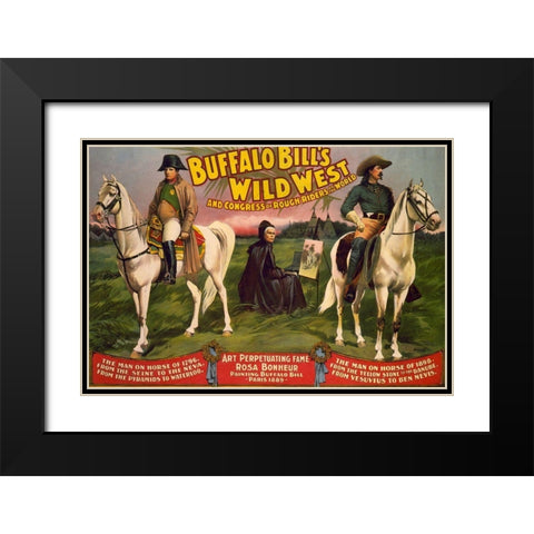 Congress of Rough Riders of the World Black Modern Wood Framed Art Print with Double Matting by Buffalo Bills Wild West Show Poster