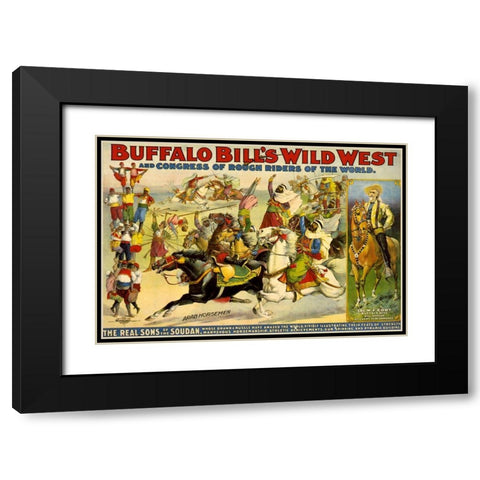 The Real Sons of the Soudan Black Modern Wood Framed Art Print with Double Matting by Buffalo Bills Wild West Show Poster