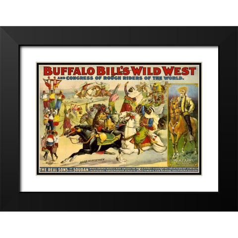 The Real Sons of the Soudan Black Modern Wood Framed Art Print with Double Matting by Buffalo Bills Wild West Show Poster
