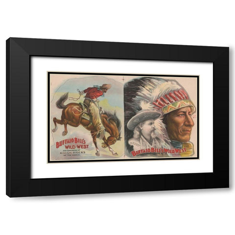 Inside Program Black Modern Wood Framed Art Print with Double Matting by Buffalo Bills Wild West Show Poster