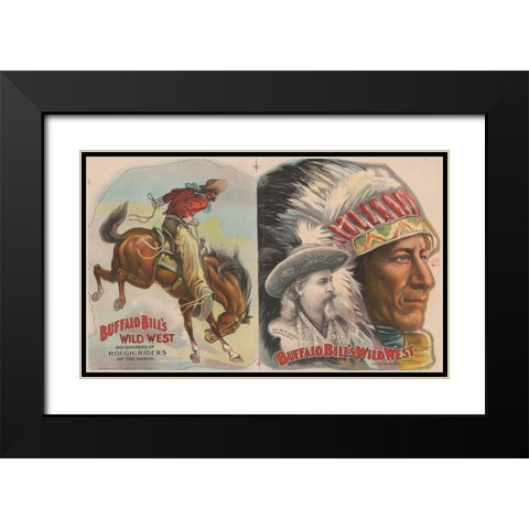 Inside Program Black Modern Wood Framed Art Print with Double Matting by Buffalo Bills Wild West Show Poster