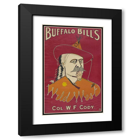 Buffalo Bills Wild West, Col. W.F. Cody Black Modern Wood Framed Art Print with Double Matting by Ritchie, Alick P.F