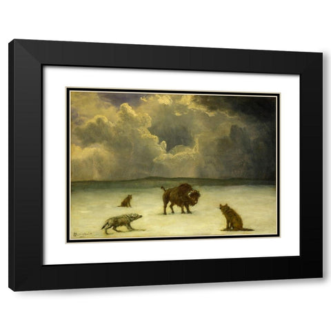 Trapped Black Modern Wood Framed Art Print with Double Matting by Bierstadt, Albert