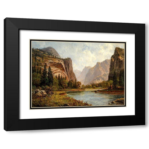 Gates of the Yosemite Black Modern Wood Framed Art Print with Double Matting by Bierstadt, Albert