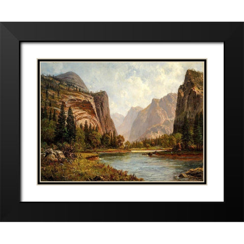 Gates of the Yosemite Black Modern Wood Framed Art Print with Double Matting by Bierstadt, Albert