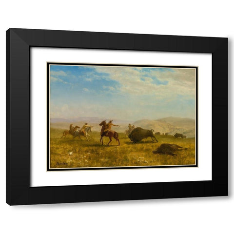 The Wild West Black Modern Wood Framed Art Print with Double Matting by Bierstadt, Albert