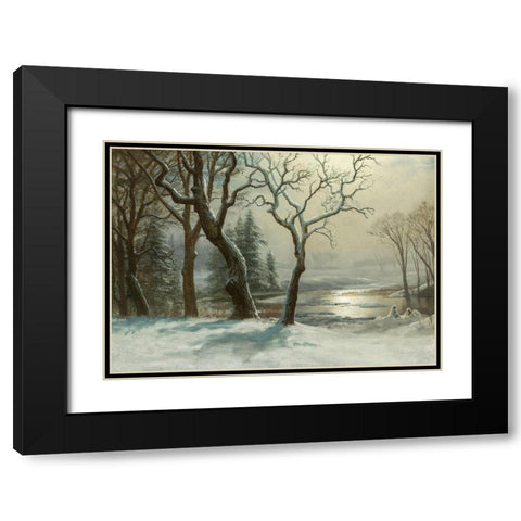 Winter in Yosemite Black Modern Wood Framed Art Print with Double Matting by Bierstadt, Albert