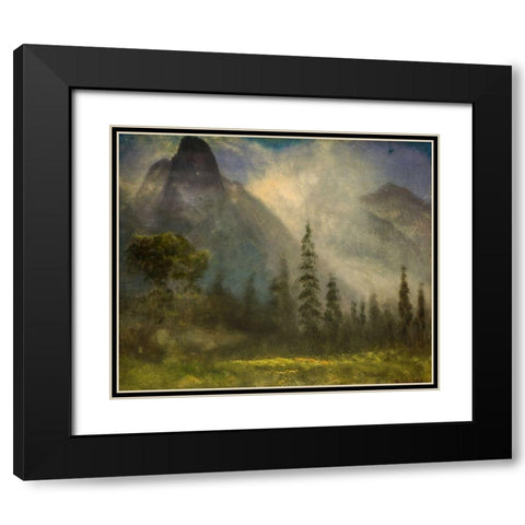 Yosemite Valley Black Modern Wood Framed Art Print with Double Matting by Bierstadt, Albert