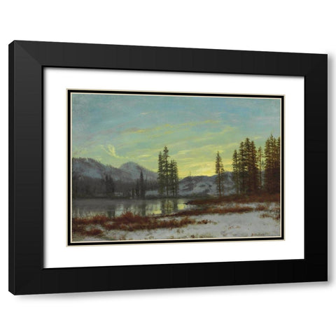 Snow in the Rockies Black Modern Wood Framed Art Print with Double Matting by Bierstadt, Albert