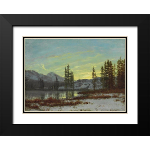 Snow in the Rockies Black Modern Wood Framed Art Print with Double Matting by Bierstadt, Albert