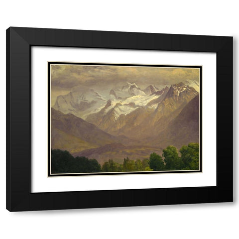In the High Mountains Black Modern Wood Framed Art Print with Double Matting by Bierstadt, Albert