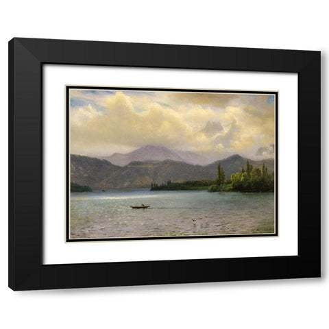 Lake Tahoe, California Black Modern Wood Framed Art Print with Double Matting by Bierstadt, Albert