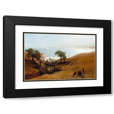 Monterey, California Black Modern Wood Framed Art Print with Double Matting by Bierstadt, Albert