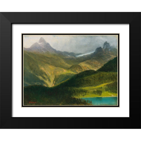 Mountain landscape Black Modern Wood Framed Art Print with Double Matting by Bierstadt, Albert