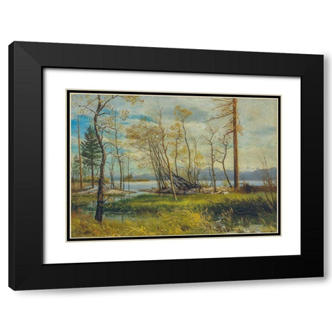 Lake Tahoe Black Modern Wood Framed Art Print with Double Matting by Bierstadt, Albert