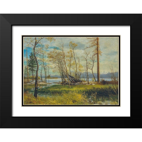 Lake Tahoe Black Modern Wood Framed Art Print with Double Matting by Bierstadt, Albert