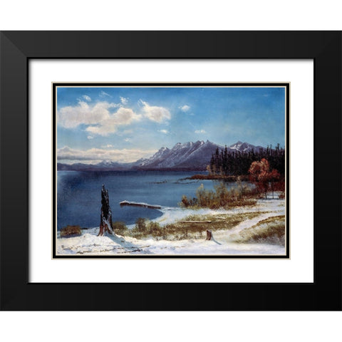 Lake Tahoe in winter Black Modern Wood Framed Art Print with Double Matting by Bierstadt, Albert
