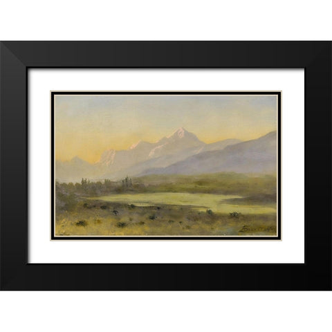 Owens Valley, California Black Modern Wood Framed Art Print with Double Matting by Bierstadt, Albert