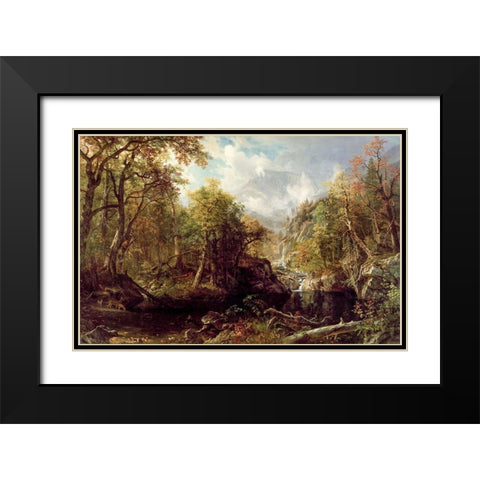 The Emerald Pool Black Modern Wood Framed Art Print with Double Matting by Bierstadt, Albert