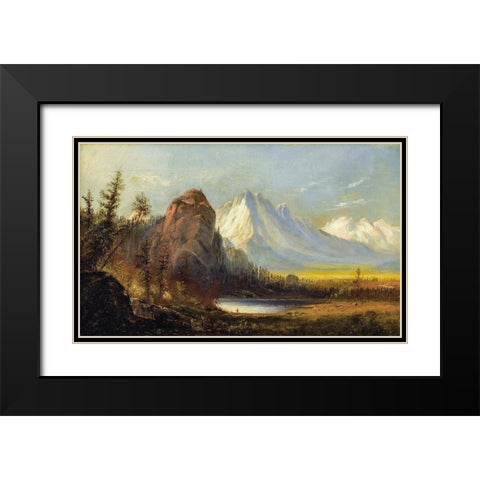 Cathedral Rock Black Modern Wood Framed Art Print with Double Matting by Bierstadt, Albert