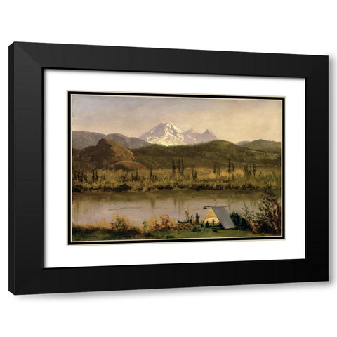 Mount Baker, Washington, from the Frazier River Black Modern Wood Framed Art Print with Double Matting by Bierstadt, Albert