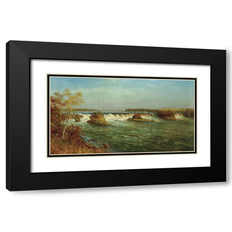 The Falls of Saint Anthony Black Modern Wood Framed Art Print with Double Matting by Bierstadt, Albert