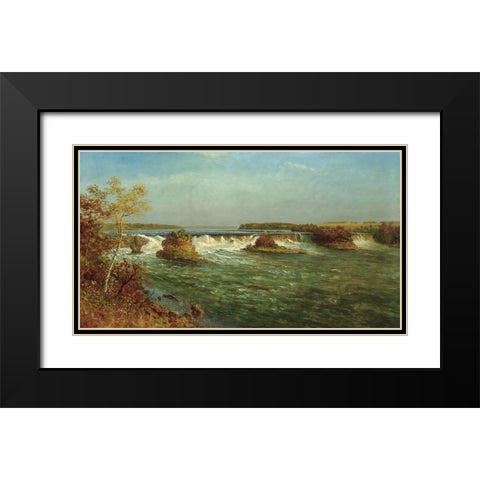 The Falls of Saint Anthony Black Modern Wood Framed Art Print with Double Matting by Bierstadt, Albert