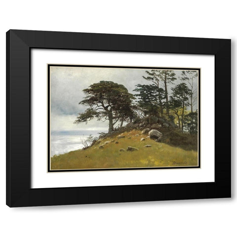 Cypress Point, Monterey Black Modern Wood Framed Art Print with Double Matting by Bierstadt, Albert