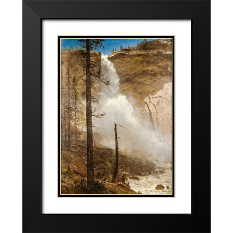 Falls of Yosemite Black Modern Wood Framed Art Print with Double Matting by Bierstadt, Albert