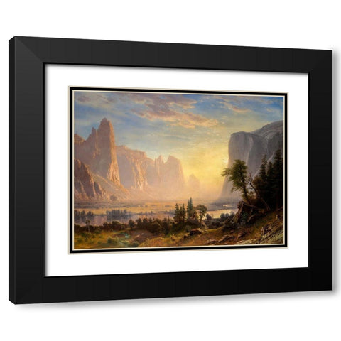 Valley of the Yosemite Black Modern Wood Framed Art Print with Double Matting by Bierstadt, Albert