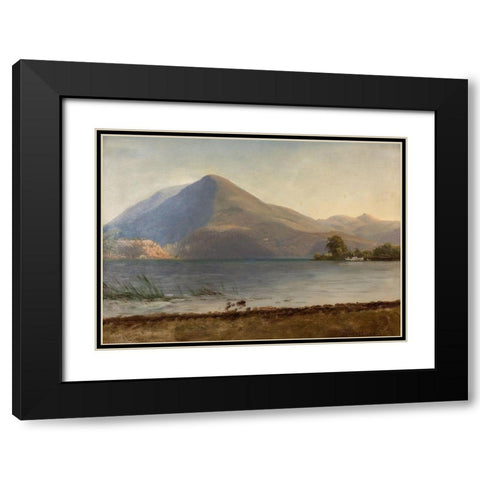 On the Hudson Black Modern Wood Framed Art Print with Double Matting by Bierstadt, Albert