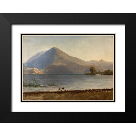 On the Hudson Black Modern Wood Framed Art Print with Double Matting by Bierstadt, Albert