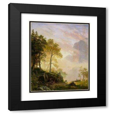 The Merced River in Yosemite Black Modern Wood Framed Art Print with Double Matting by Bierstadt, Albert