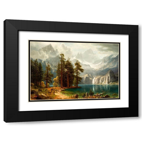 Sierra Nevada Black Modern Wood Framed Art Print with Double Matting by Bierstadt, Albert